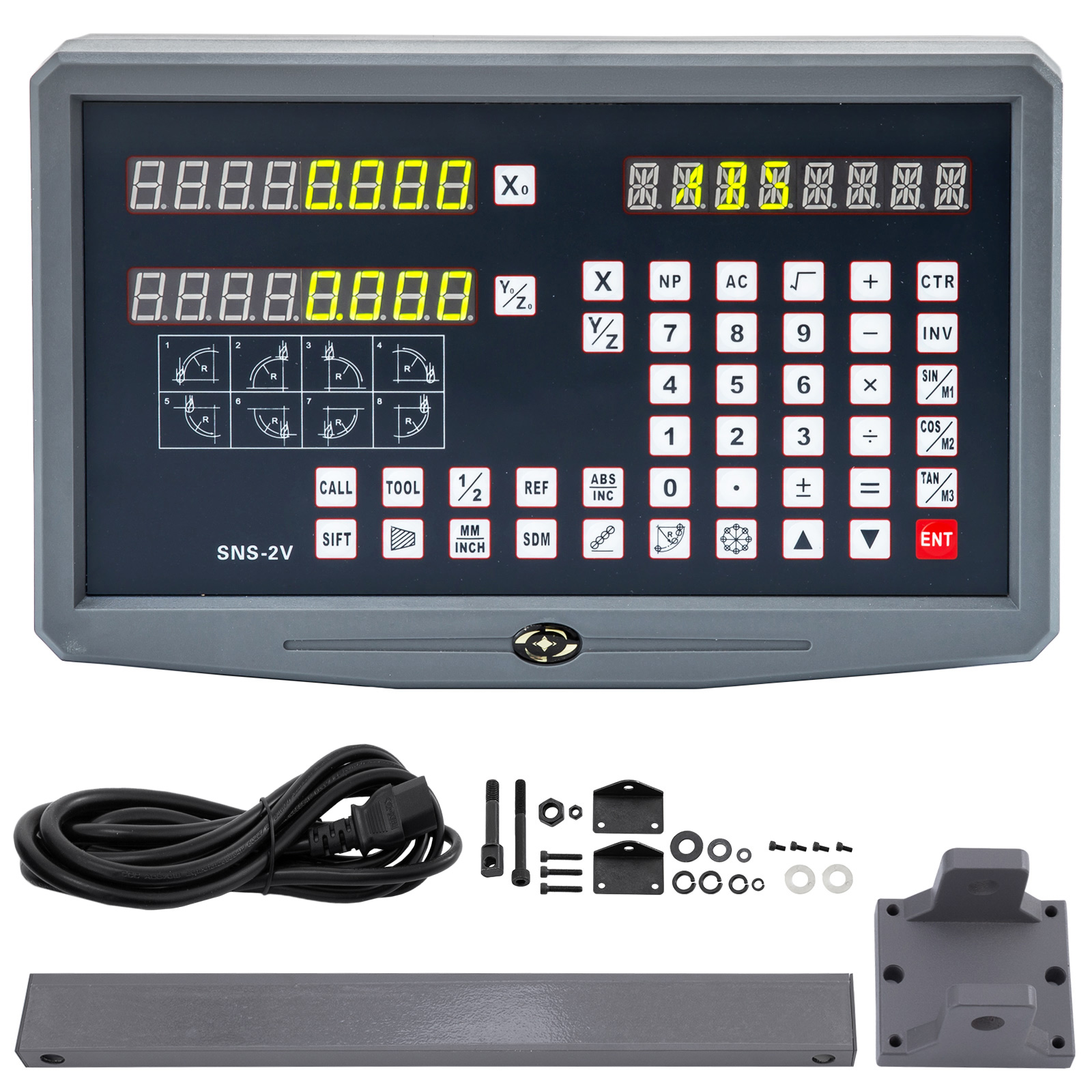 VEVOR 2 Axis Digital Readout DRO Display W Precision Linear Scale For 