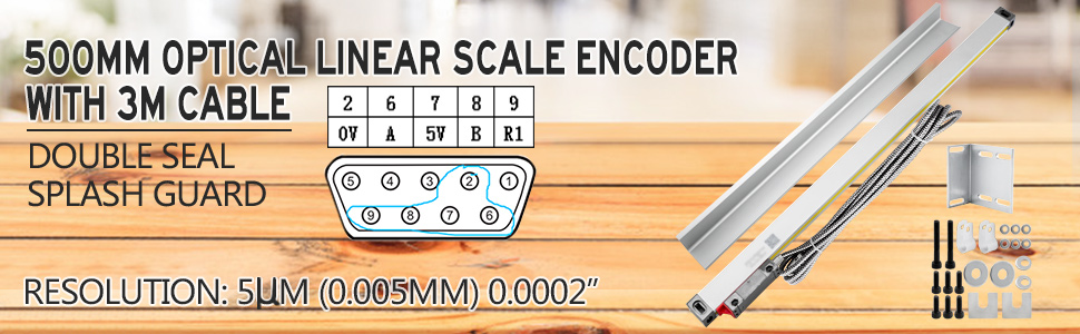 Linearskala 500MM Linear Skala für Drehen-Fräsen Maschine Scale 