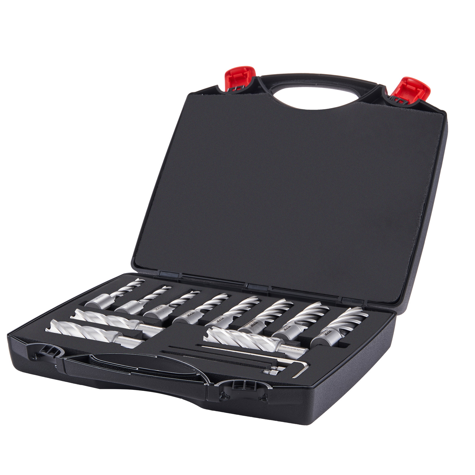 Heavy Duty Annular Cutter Set, 6/13pc HSS M2AL Magnetic Drill Bits With Weldon Shank, 1" & 2" Cutting Depth