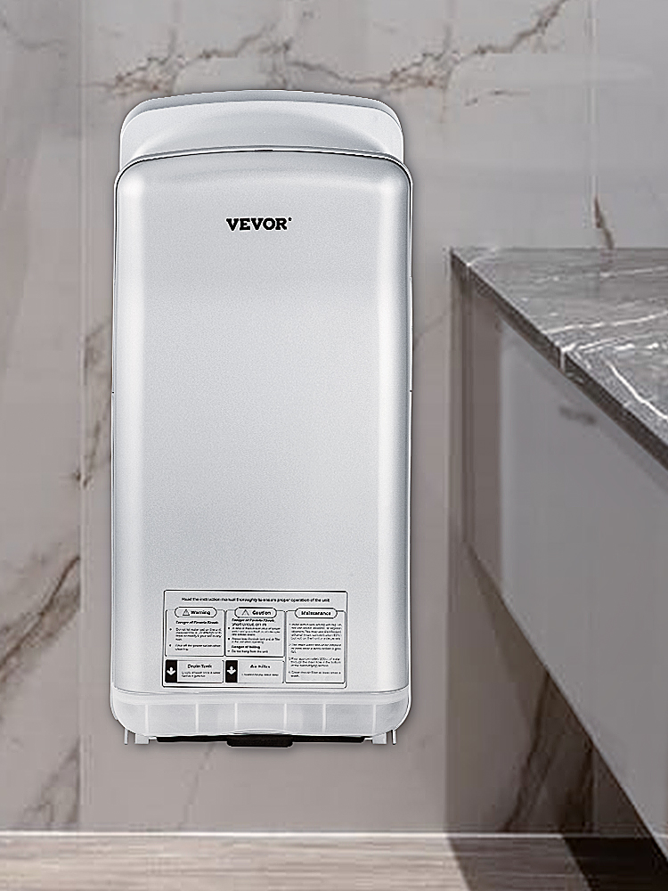 Carbon Brushed Cover,1400W Polished Silver AB 1400W Building Bathroom Hand Dryer Automatic for Commercial Use 