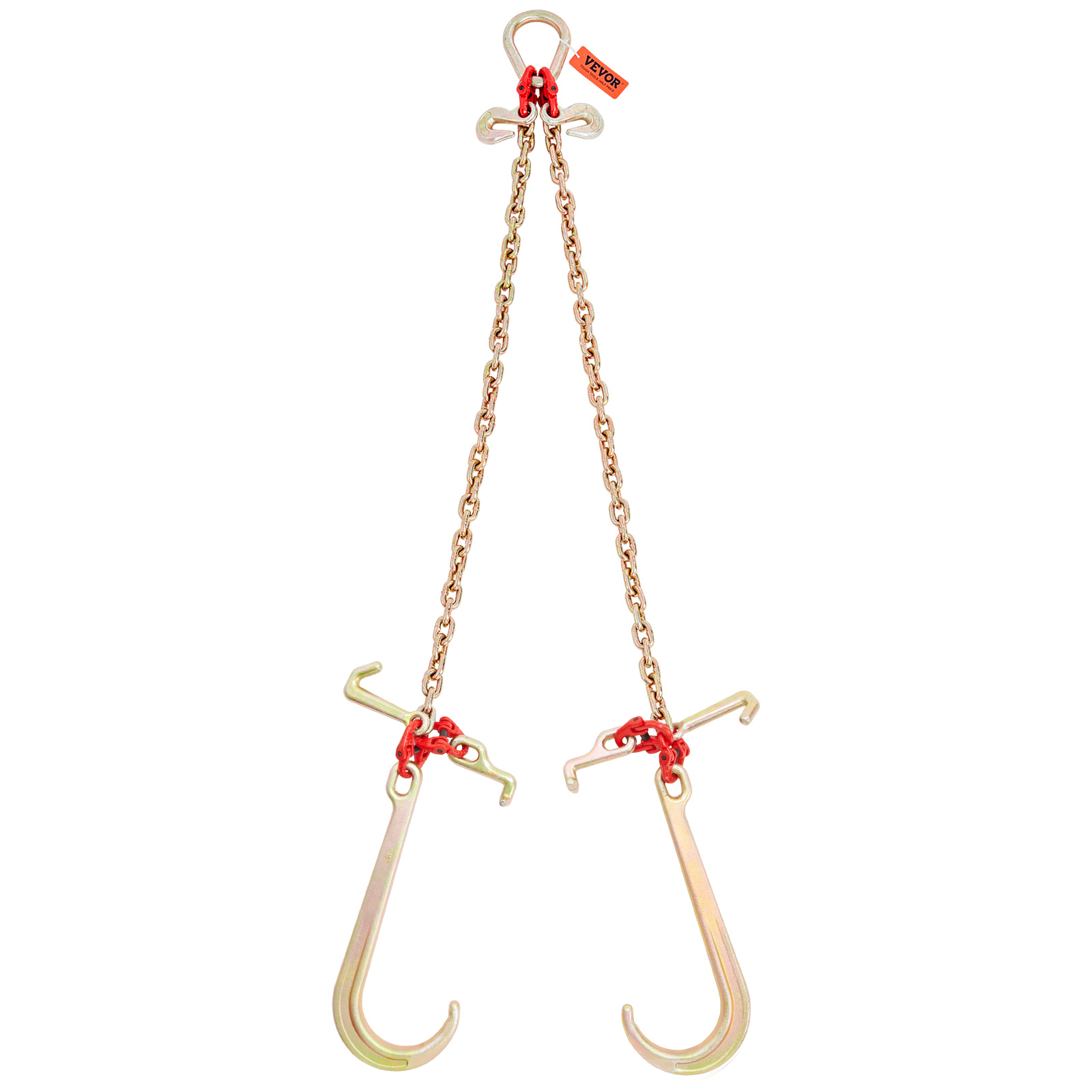 VEVOR Tow Chain J Hook 5/16"×2'/3'/10' V-Chain Bridle w/ 15" Large R T J Hooks - Picture 48 of 50