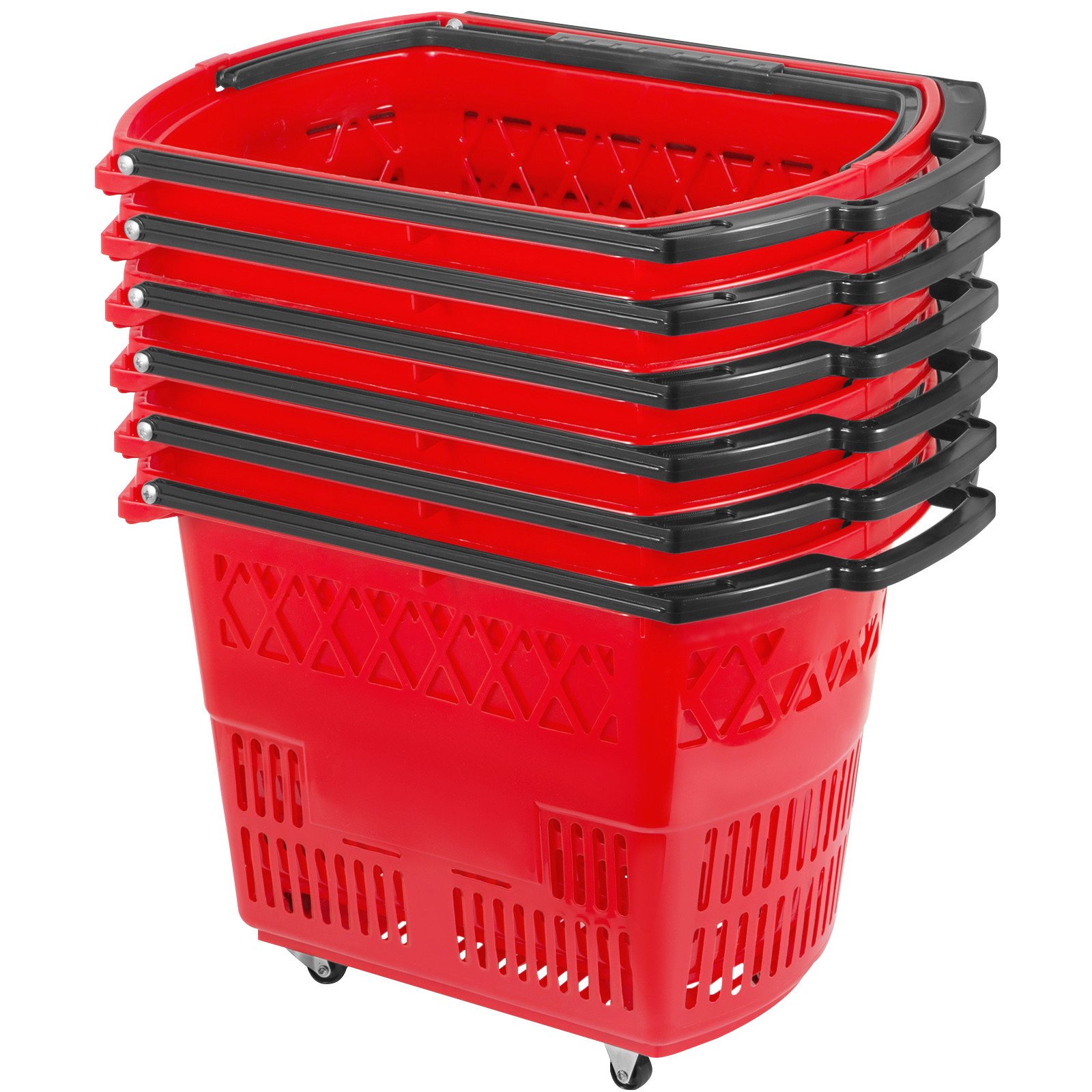 16.9 x 11.8 x 8.7 in/42.8 x 30 x 22 cm L x W x H VEVOR Shopping Basket Blue Retail Set of 12 Store Baskets with Durable PE Material Used for Supermarket Bookstore Plastic Handle and Iron Stand 
