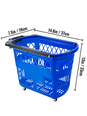 Shopping basket,75 lbs/34 kg Capacity,Blue