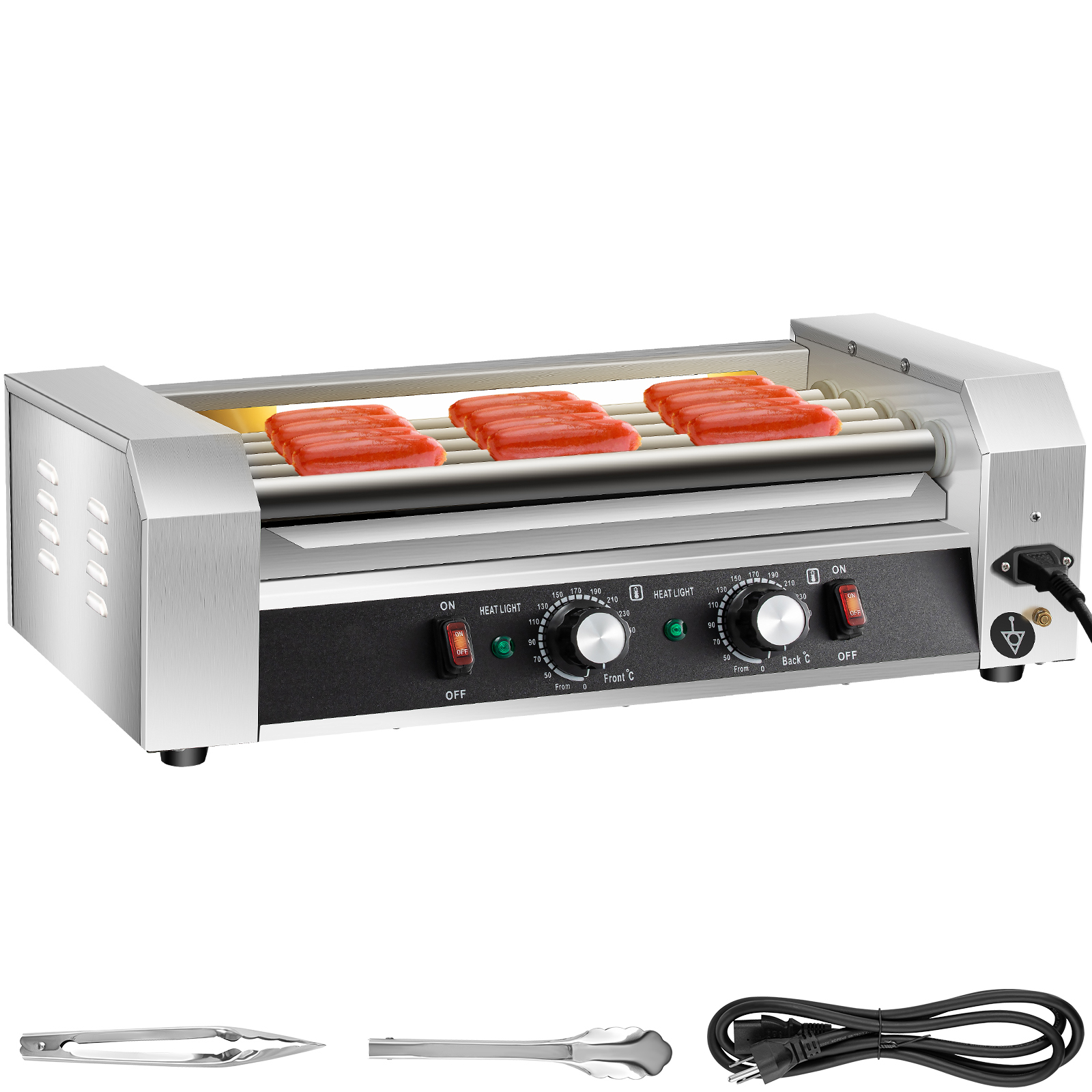 Uimoso Electric Hot Dog 5/7/11 Roller Grill Cooker Machine Backsplash & Shelf - Picture 25 of 72