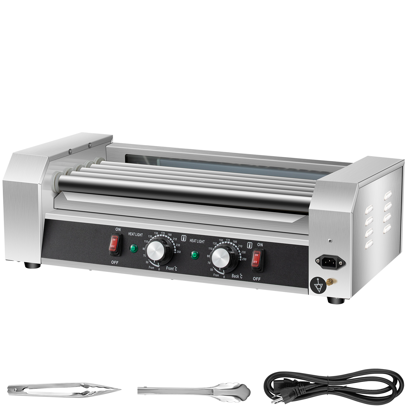 Uimoso Electric Hot Dog 5/7/11 Roller Grill Cooker Machine Backsplash & Shelf - Picture 33 of 72