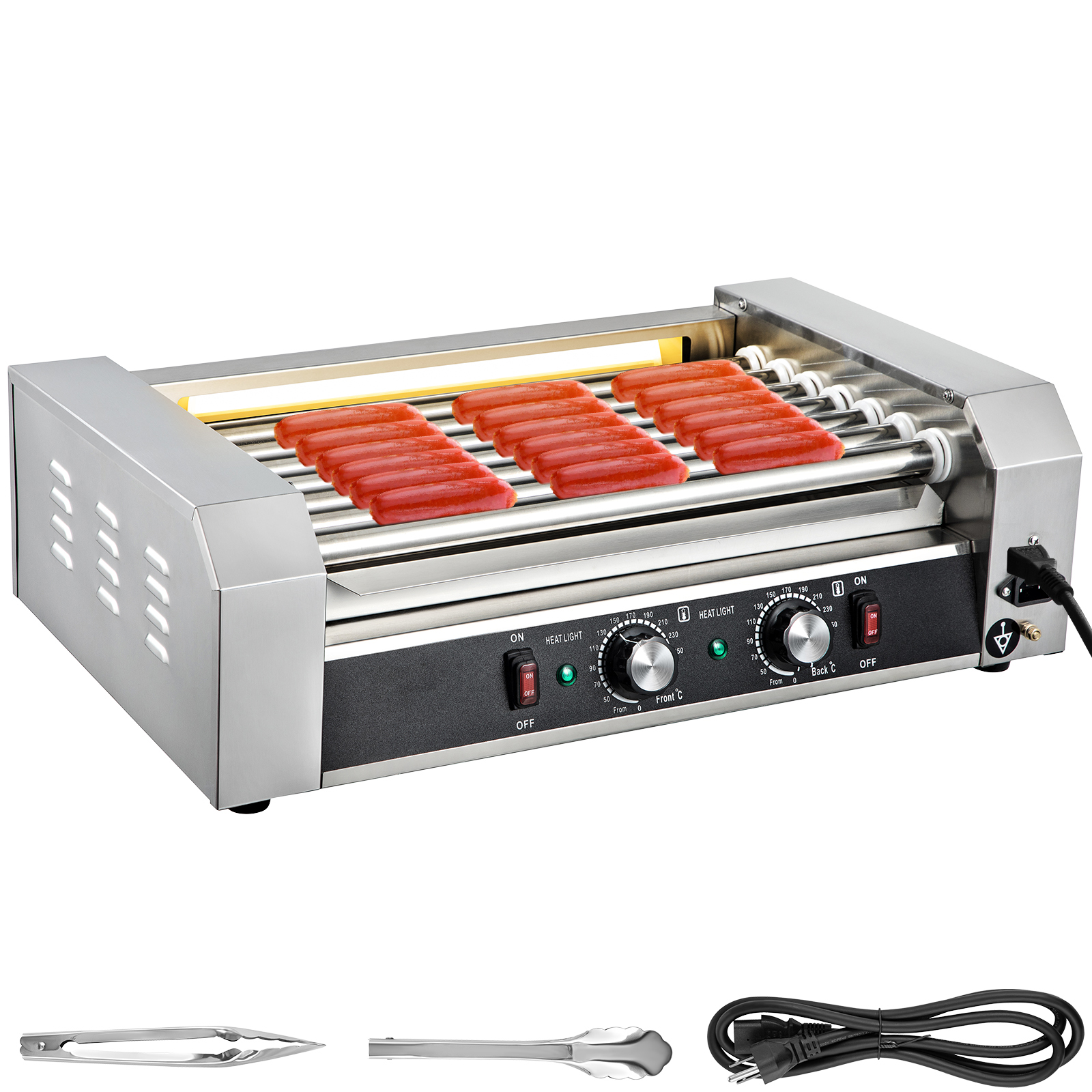 Uimoso Electric Hot Dog 5/7/11 Roller Grill Cooker Machine Backsplash & Shelf - Picture 13 of 72