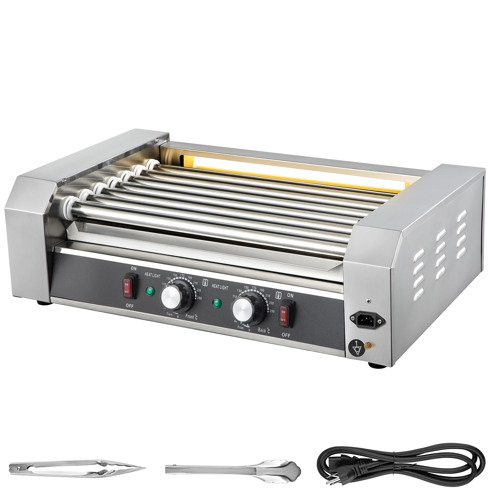 Uimoso Electric Hot Dog 5/7/11 Roller Grill Cooker Machine Backsplash & Shelf - Picture 21 of 72