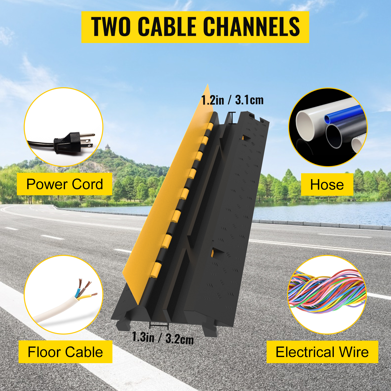 VEVOR Pasacable para Suelo 5 Cnales 66138 a 88184 LB Pasacables Suelo 35  x20 x2 Canaleta Cables Suelo El Reductor de Velocidad para Protección de  Cables Eléctricos : : Bricolaje y herramientas