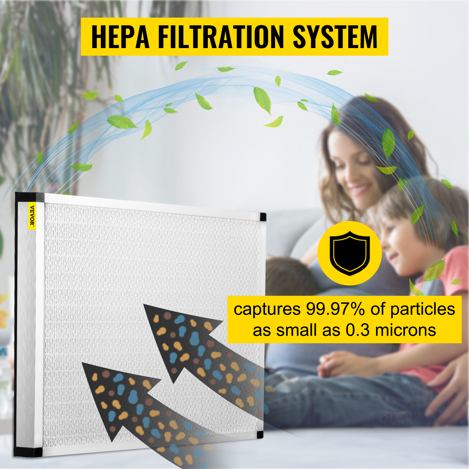 VEVOR HEPA Filter Replacement Pleated Air Filter 24x24x11.5in