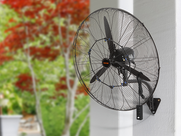VEVOR 30 Inch Wall-Mount Misting Fan, 3-speed IP44 Waterproof Oscillating  Wall Fan, Max. 9500 CFM Wall Mounted Fan for Outdoor, Commercial