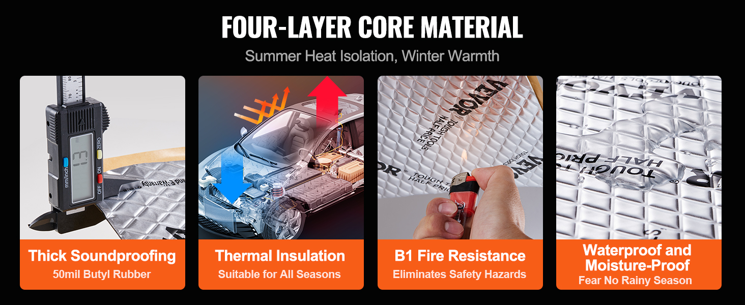 Car Heat Sound Insulation Mat Versatile Foam Rubber Material Heat