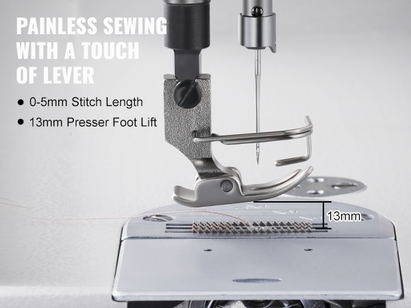 VEVOR 5000 sti/min Industrial Sewing Machine 500 W Heavy Duty Lockstitch Sewing  Machine with Servo Motor Table Stand GYFRJZC5000MIQ465V1 - The Home Depot