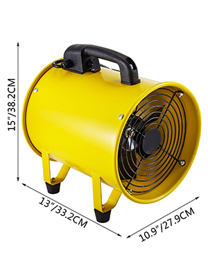 VEVOR Utility Blower Fan, 10 Inches 320W 1030&1518 CFM High Velocity Ventilator w/ 32.8 ft/10 m Duct Hose, Portable Ventilation Fan, Fume Extractor for Exhausting & Ventilating at Home