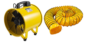 VEVOR Utility Blower Fan, 12 Inches, 550W 1471 & 2295 CFM High Velocity Ventilator w/ 16 ft/5 m Duct Hose, Portable Ventilation Fan, Fume Extractor for Exhausting & Ventilating at Home and Job Site