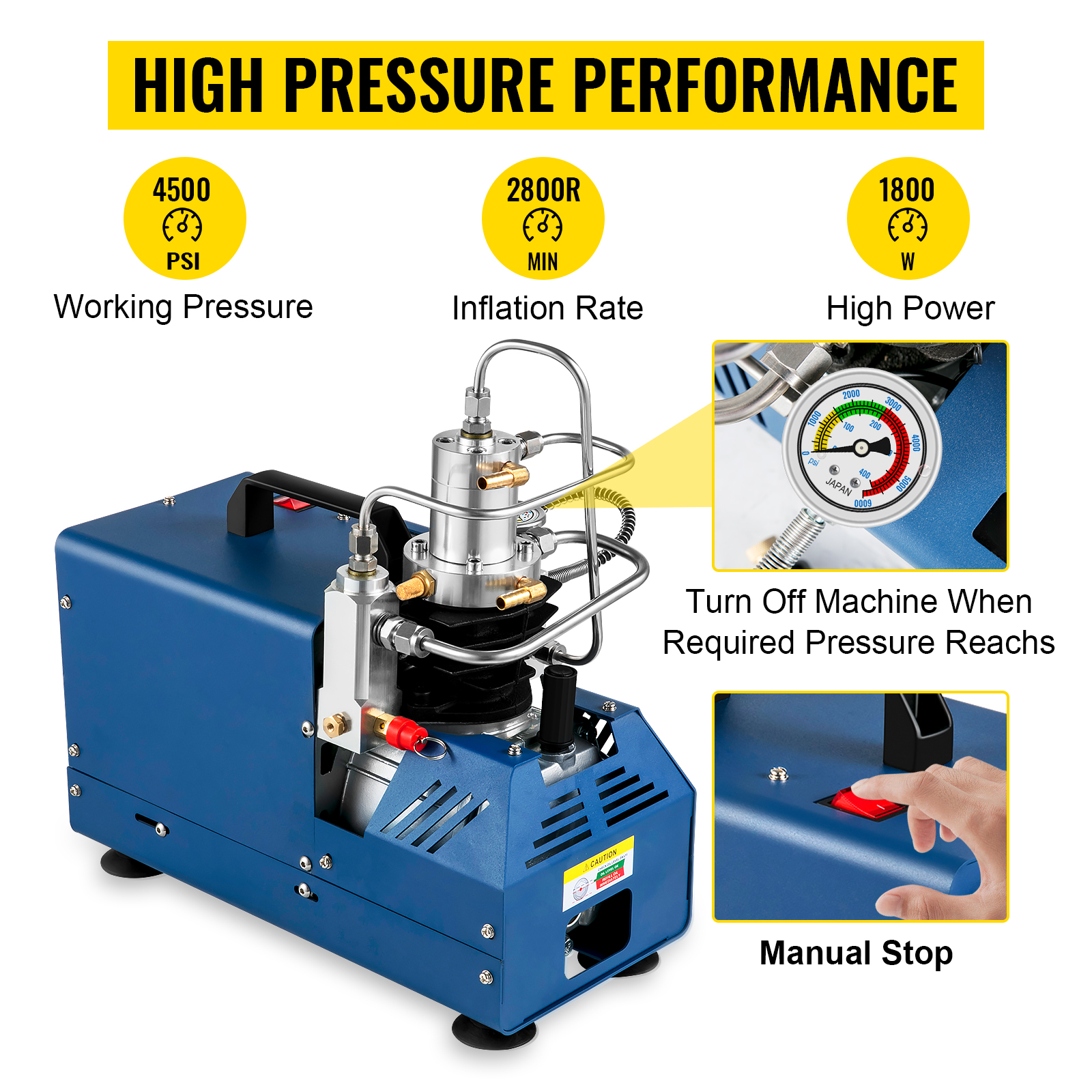 300Bar Kompressor PCP Hochdruck Hochdruckluftpumpe Kompressorpumpe Pumpe 250W DE 