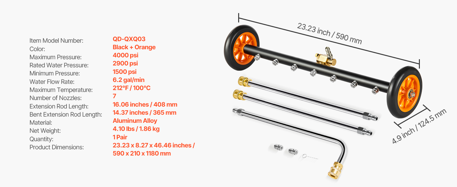 pressure washer surface cleaner a100 1.11 SucceBuy 16/24" Pressure Washer Undercarriage Cleaner Steel Surface Cleaner for Pressure Washer 4000 Max PSI for Driveway Mallzona