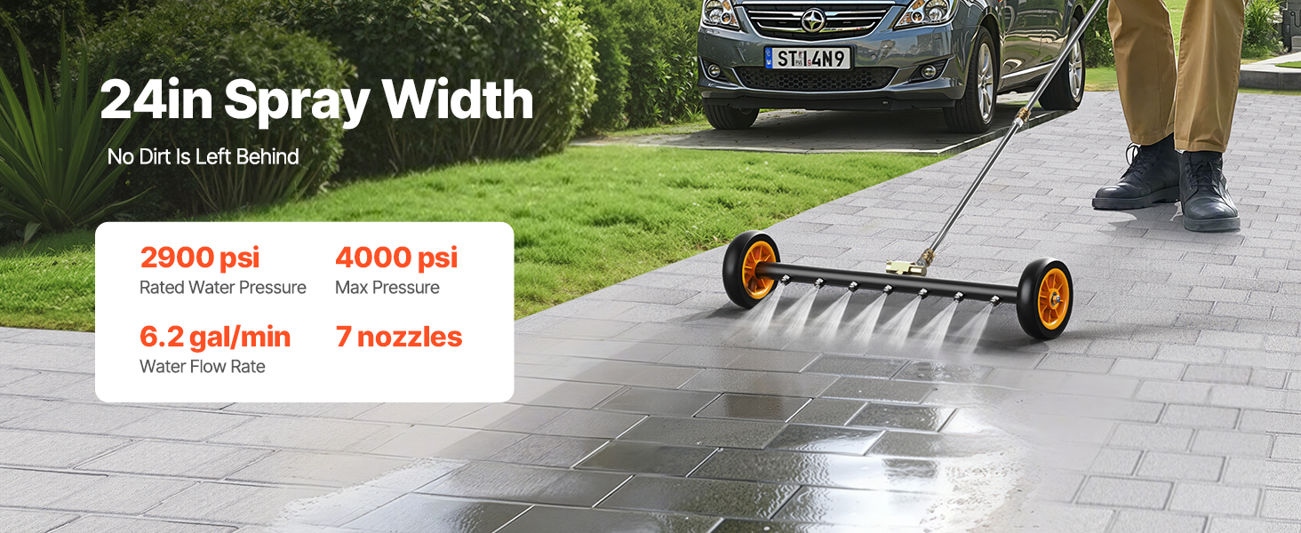 pressure washer surface cleaner a100 1.4 SucceBuy 16/24" Pressure Washer Undercarriage Cleaner Steel Surface Cleaner for Pressure Washer 4000 Max PSI for Driveway Mallzona