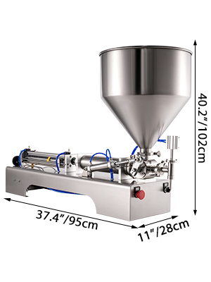 VEVOR Machine de Remplissage de Pate Liquide Pneumatique 100-1000 ml,  Pneumatique Machine de Remplissage Liquide en Acier Inoxydable 220 V, avec