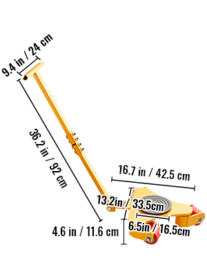 Rouleaux Transport Lourds VEVOR 3 Tonnes Avec Poignée - Pour Déplacement De Charges Lourdes