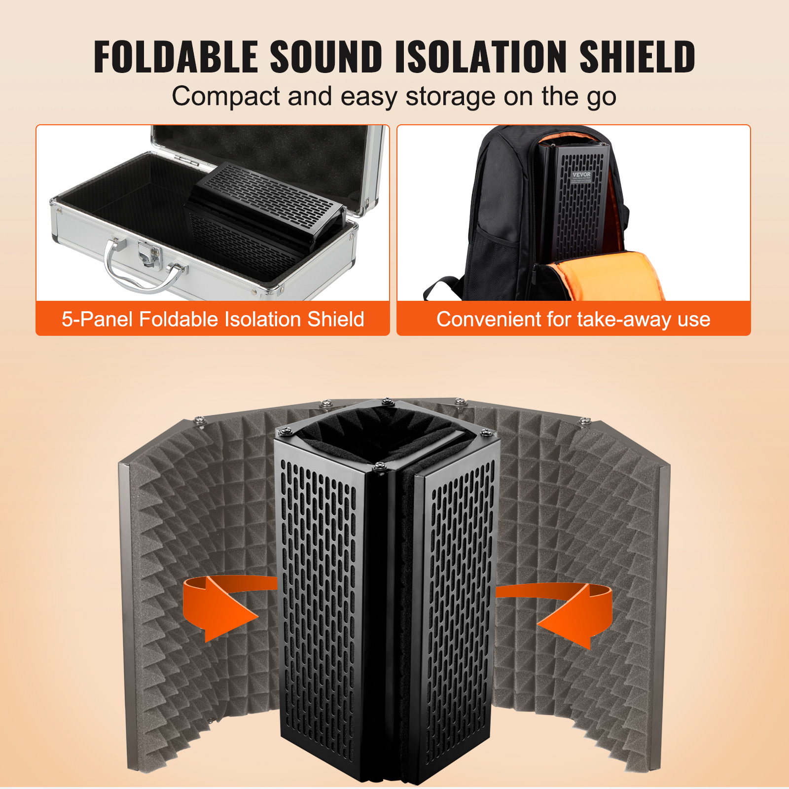 VEVOR Microphone Isolation Ball High-Density Foam with Dual-Layered Pop Filter - Picture 18 of 86