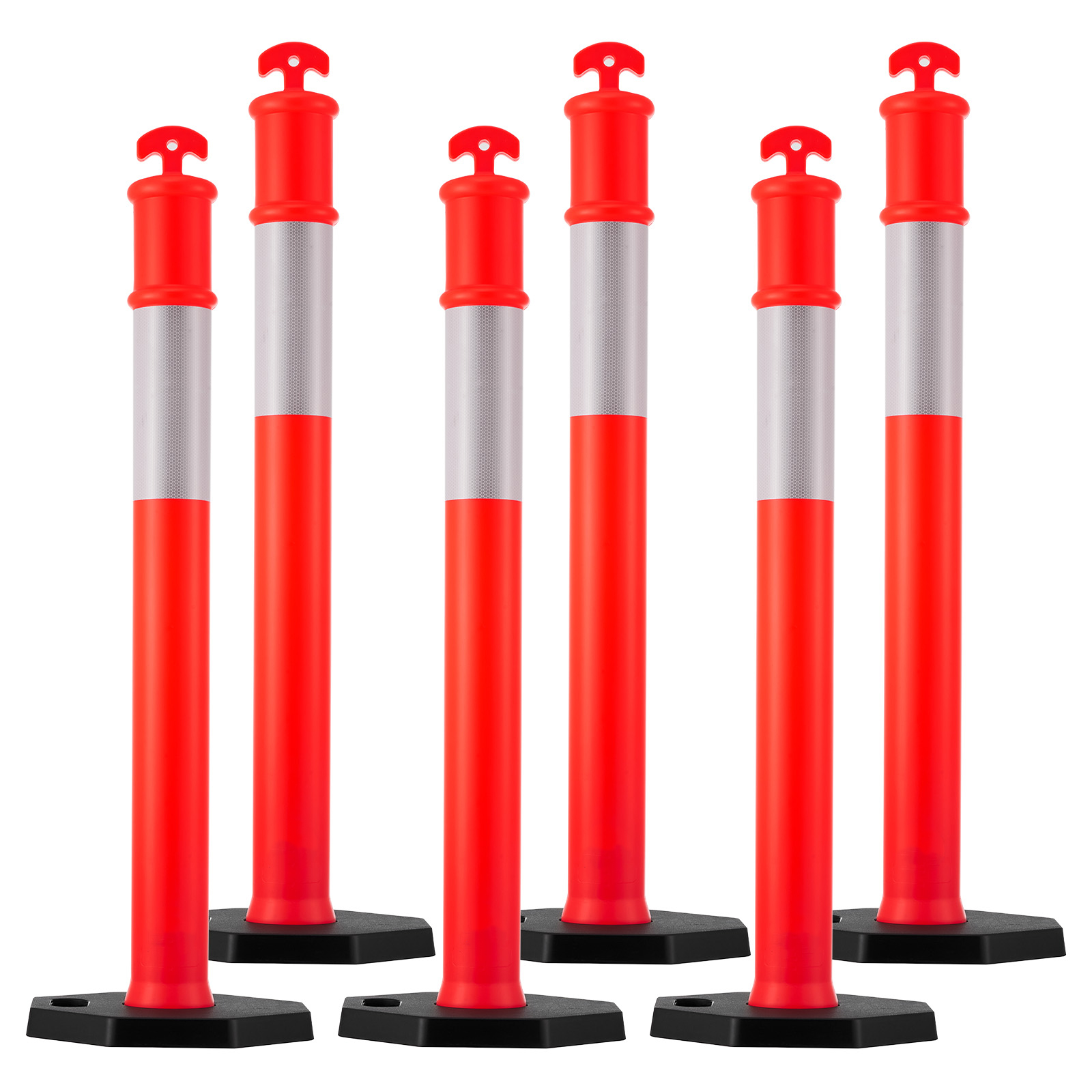 Uimoso Set of 2-12 Traffic Guide Posts, 34/48 in, Weighted or Fillable Base