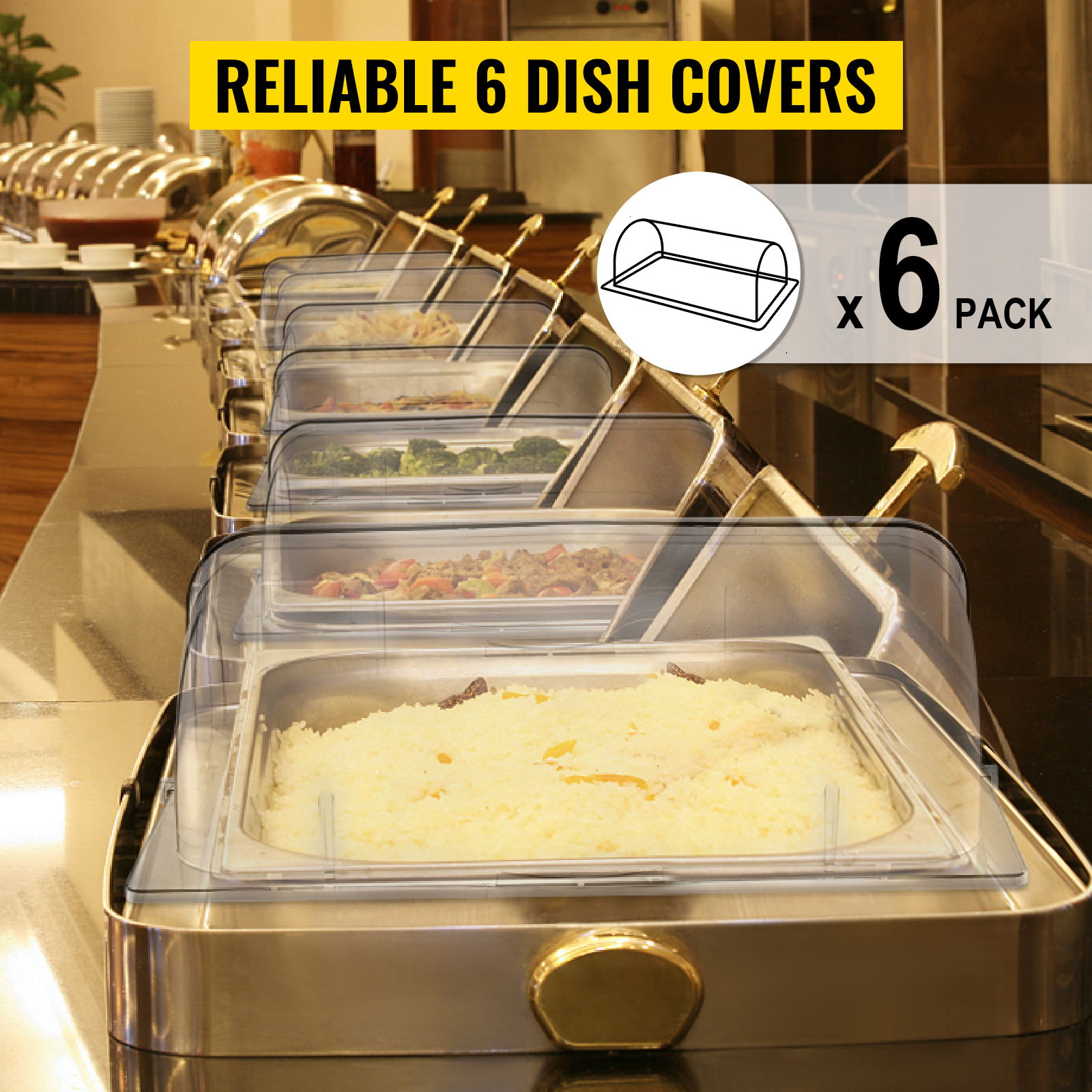 VEVOR Packs Chafing Dish Cover Clear 21
