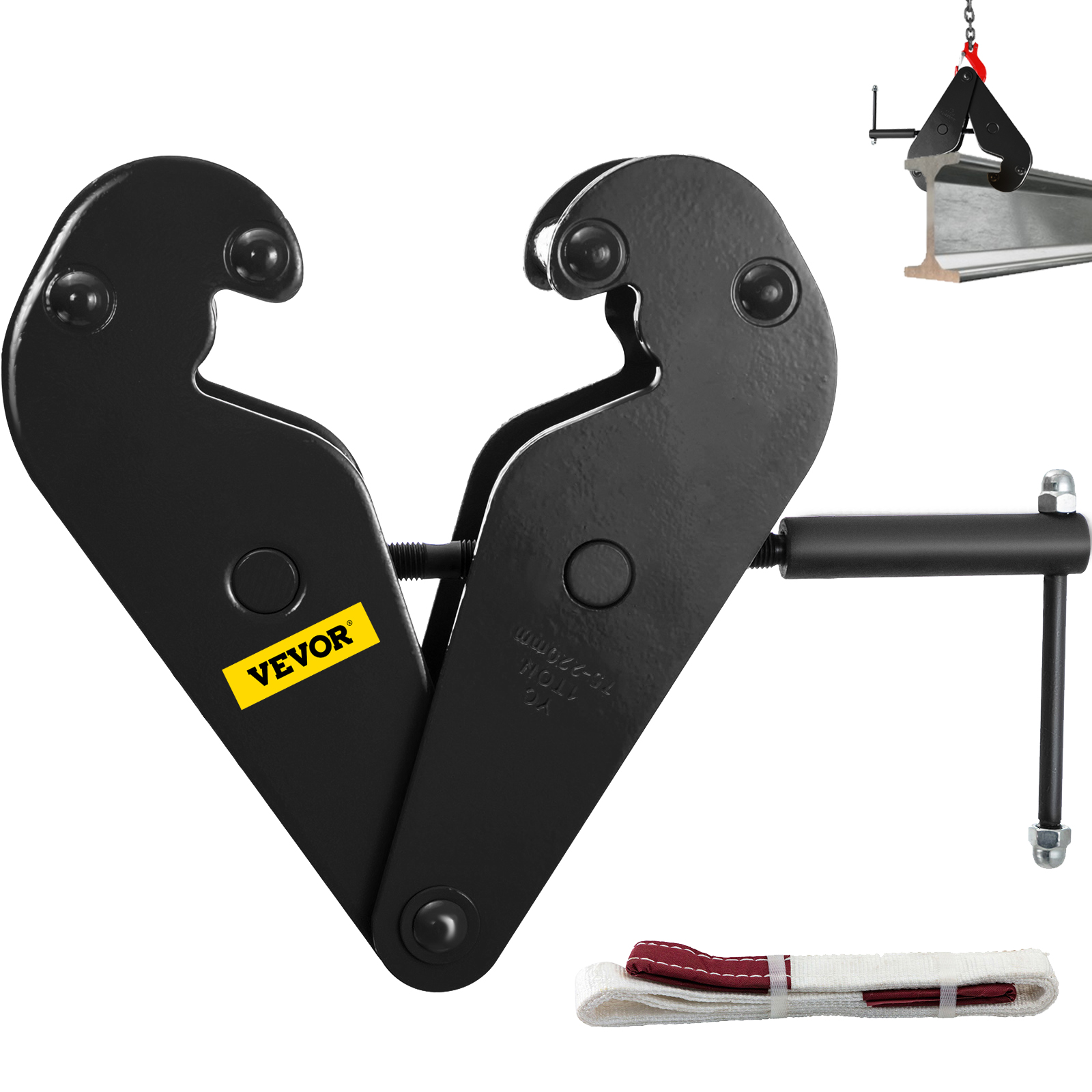 TOYO-INTL Vertical Beam Clamp 2200lbs Capacity - Heavy Duty Steel Beam Clamp For Rigging & Construction