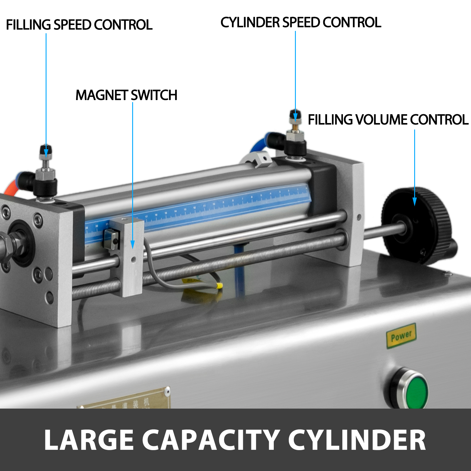 VEVOR Horizontal Pneumatic Liquid Filling Machine 10-300ML, Paste Liquid Filling Machine with 30L Hopper, Pneumatic Dual-use Paste Filling Machine for Cream Shampoo Liquids