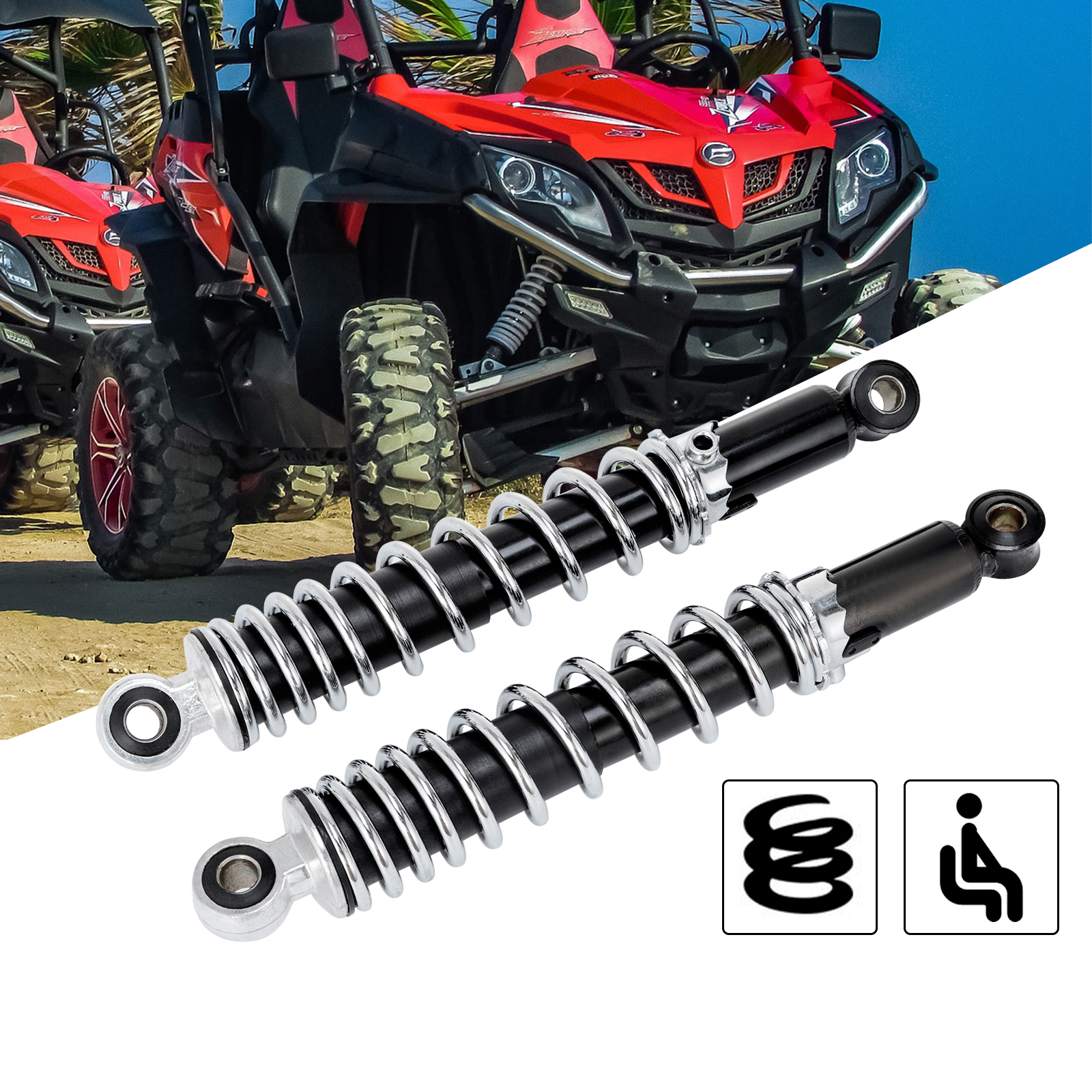 12" Go Kart Mini Bike Mechanical Adjustable Shocks Yerf-Dog MiniBike GoKart 