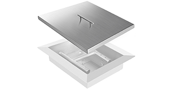 VEVOR Fire Pit Lid 27 x 27 Inch 1.5mm Thick 430 Stainless Steel Fire Pit Burner Cover Square Fire Pit Lid for Drop-in Fire Pit Pan