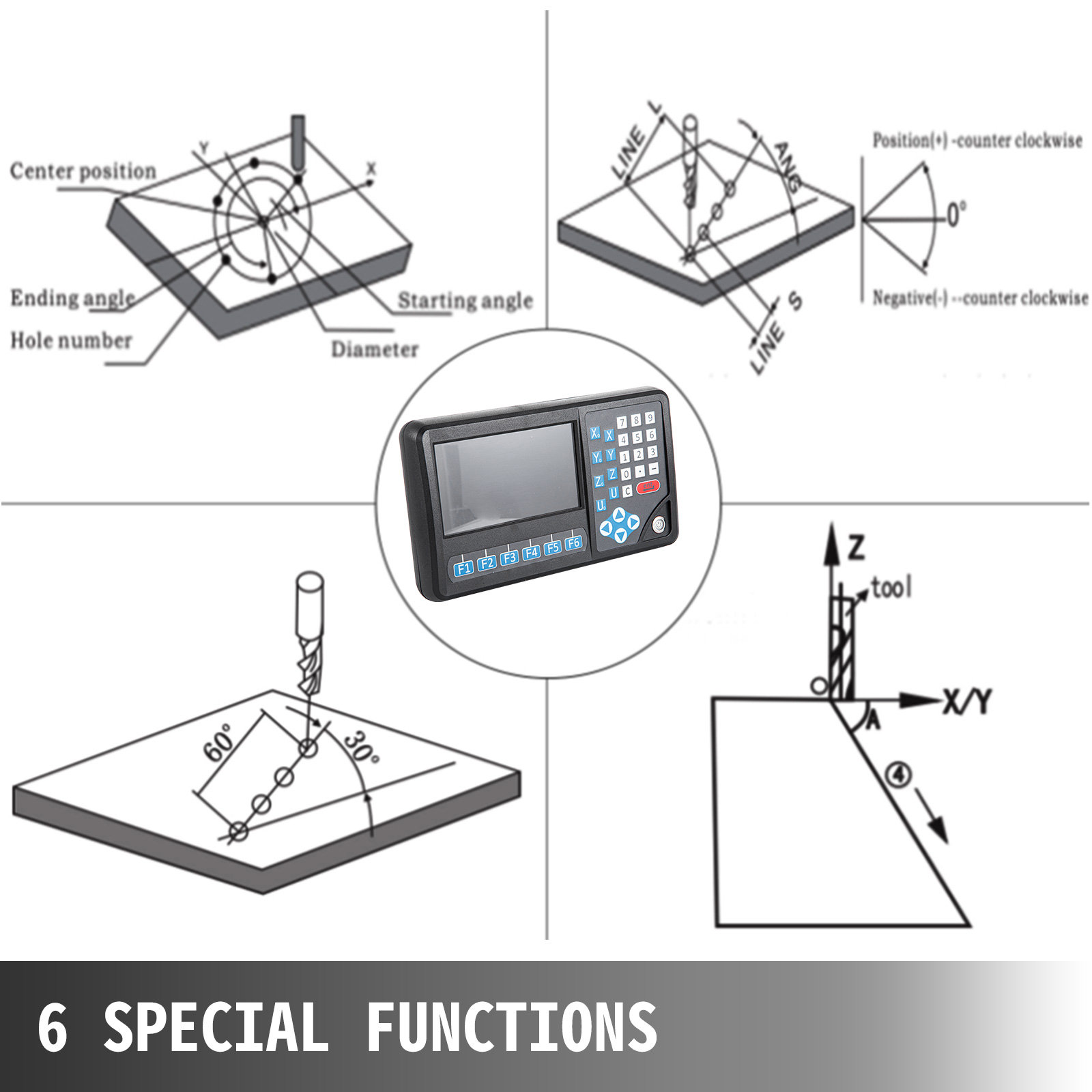 Affichage Numérique 2/3 Axes Avec Échelle Linéaire - Résolution 5µm Pour Fraiseuse, Aléseuse - Neuf