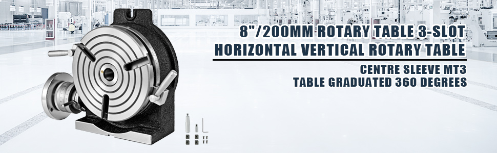 VEVOR Teilapparat Rundtisch 200mm Rundteiltisch Horizontal Vertikal  Teilkopf Teilapparat schwenkbar zum Fräsen und Bohren