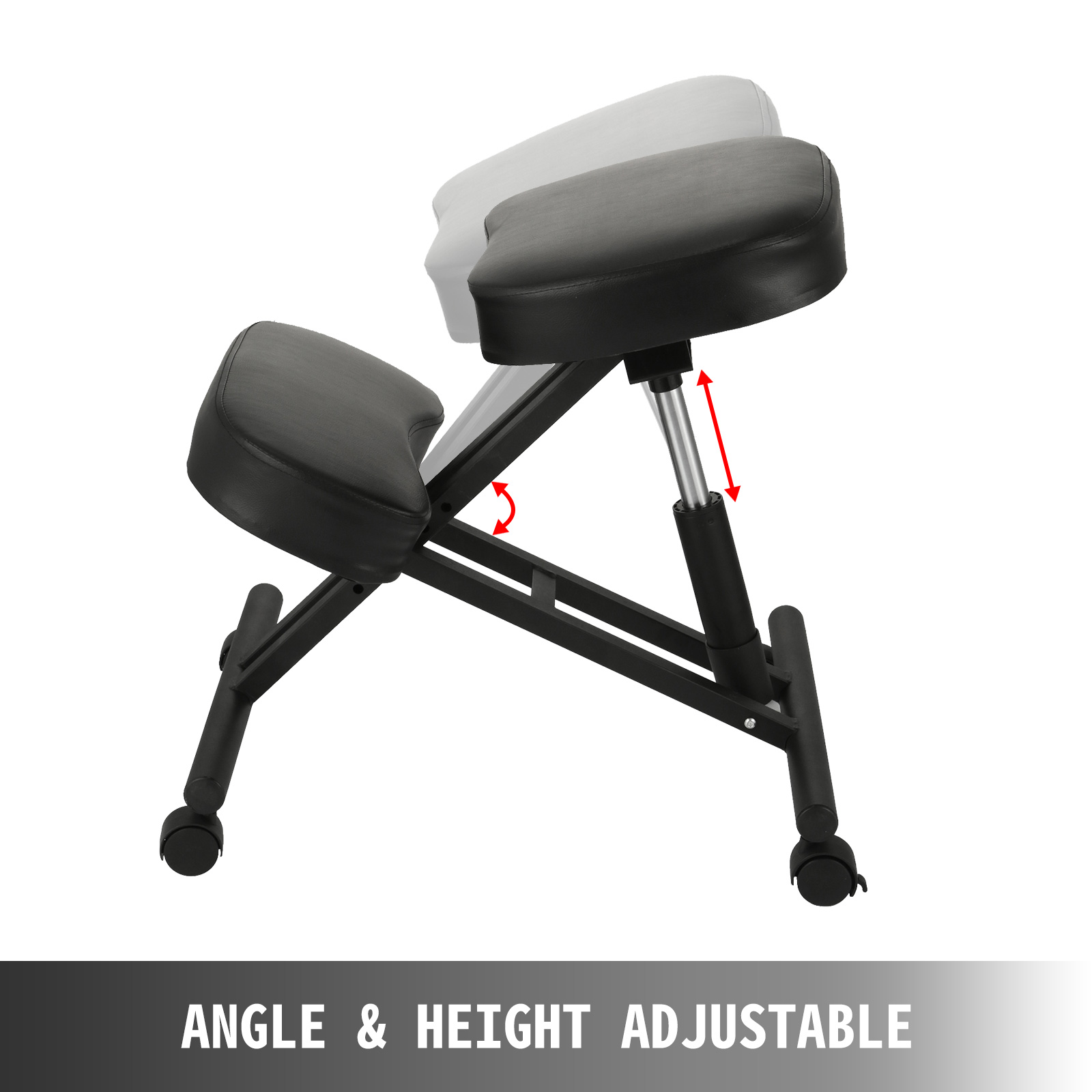 Silla ergonómica de rodillas con soporte de espalda, taburete ajustable  para el hogar y la oficina con cojines de esponja gruesos y asiento en  ángulo