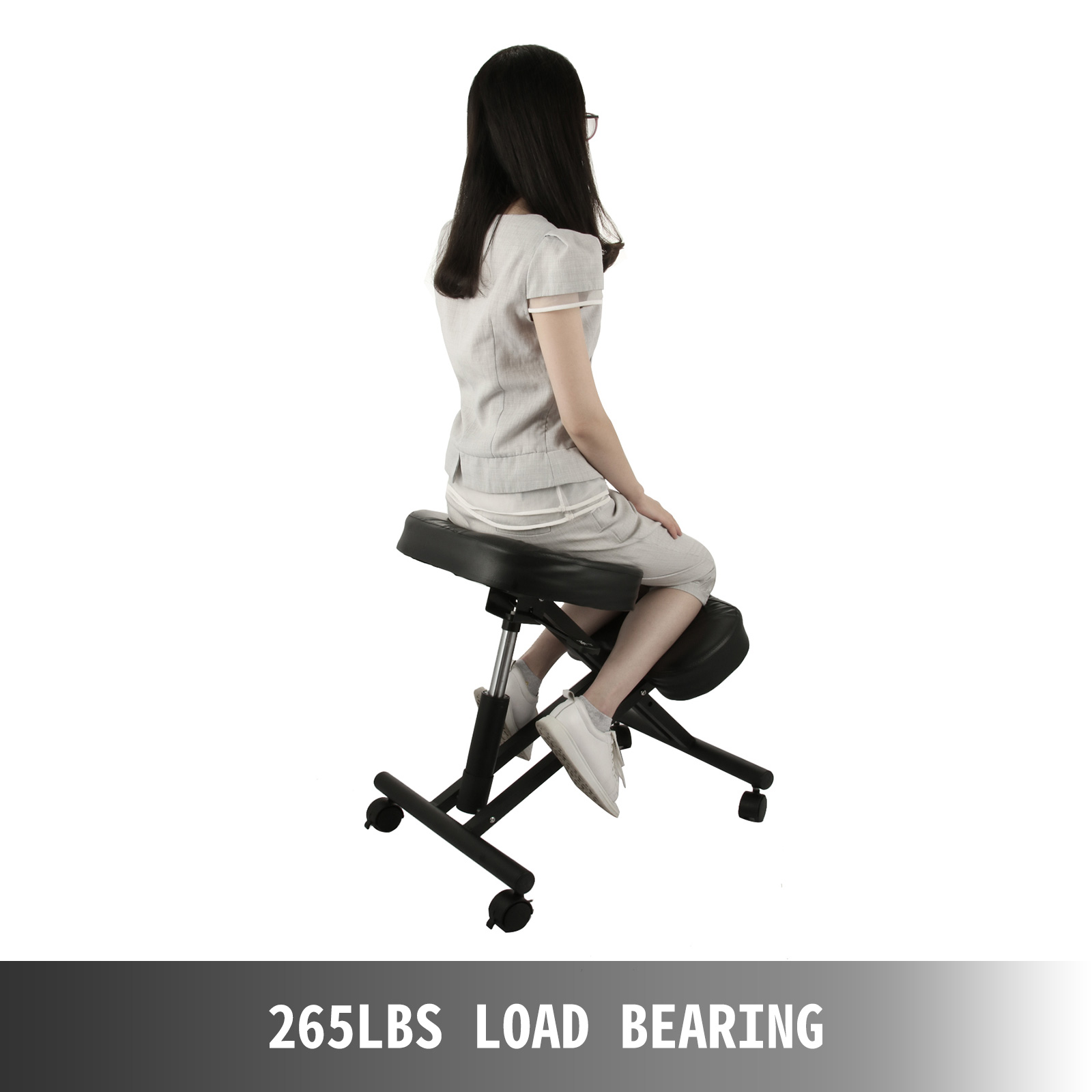 Tabouret ergonomique avec soutien lombair et repose genoux réglable