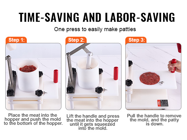 VEVOR Commercial Burger Press 130mm/5inch PE Material Manual with