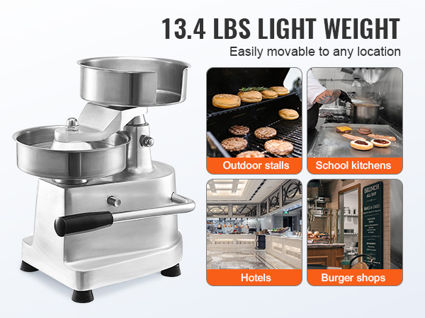 VEVOR Commercial Burger Patty Maker, 150mm/6inch Hamburger Beef Patty ...