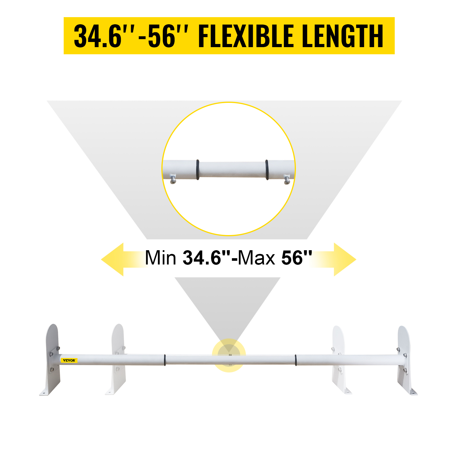 VEVOR Universal Van Ladder Roof Racks, 2 Bars, 331 LBS Capacity