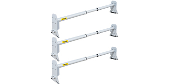 VEVOR Van Roof Ladder Rack, 3 Bars, 661 LBS Capacity, 46.5"-68.1" Adjustable Steel Roof Racks, Compatible with Chevy Dodge Ford GMC Express, White