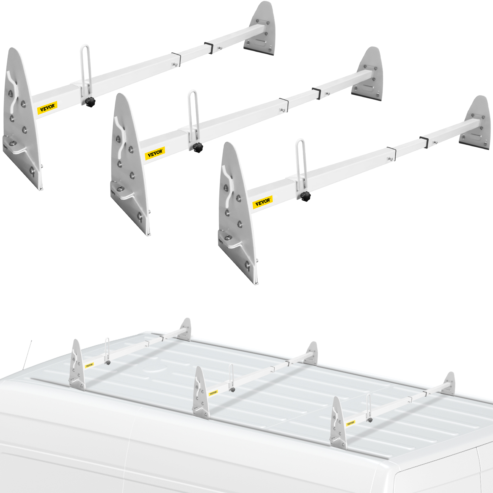 Barras transversales para equipaje de techo de automóvil de 47 pulgadas,  barra transversal universal ajustable compatible con vehículos sin rieles