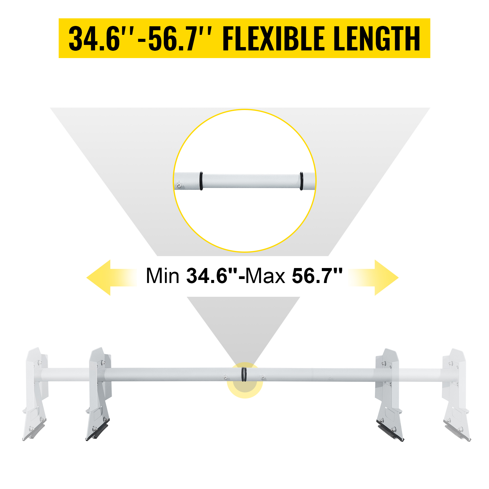 VEVOR Van Roof Ladder Rack, 3 Bars, 661 LBS Capacity, Heavy Duty 34.6