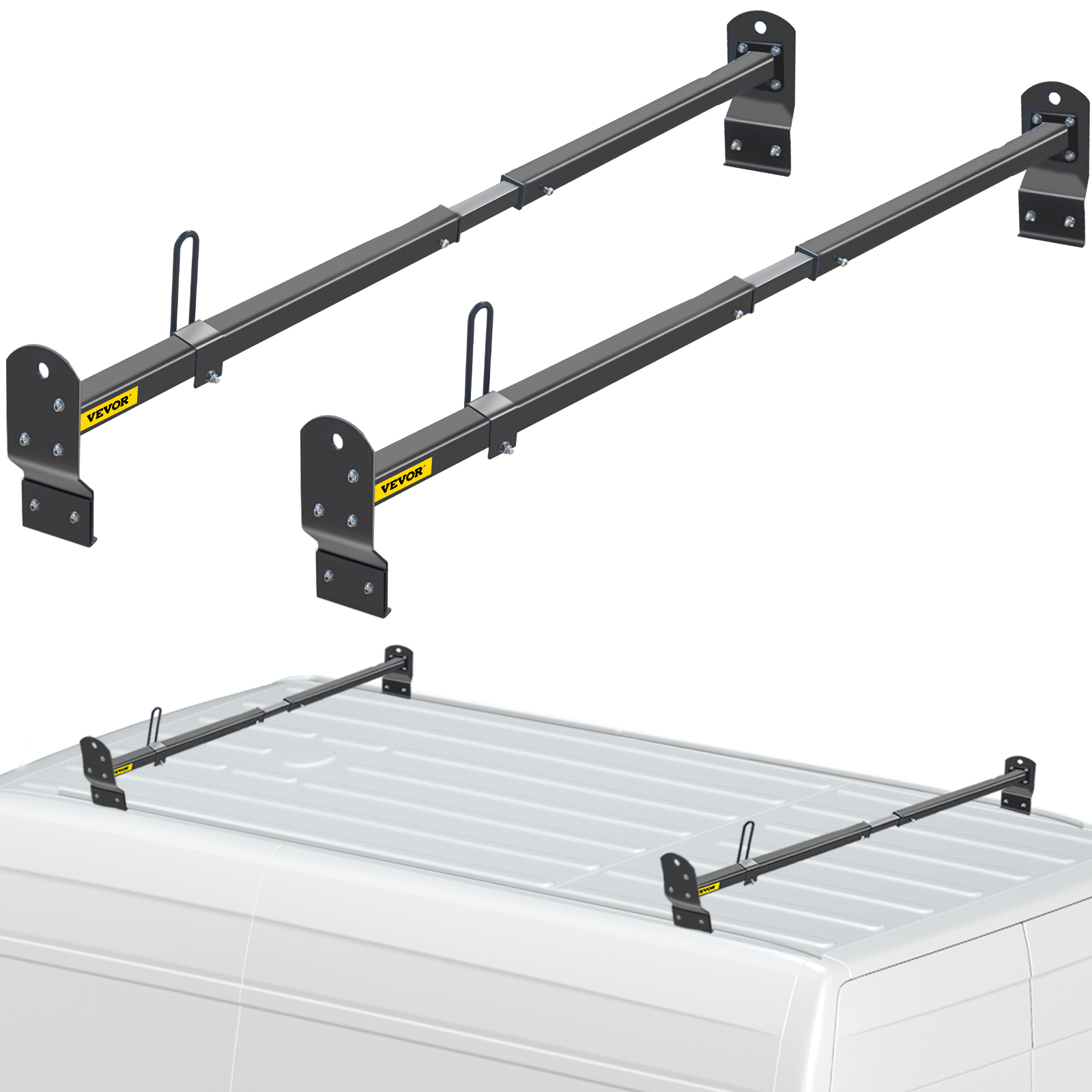 VEVOR Van Roof Ladder Rack, 2 Bars, 661 LBS Capacity, 55