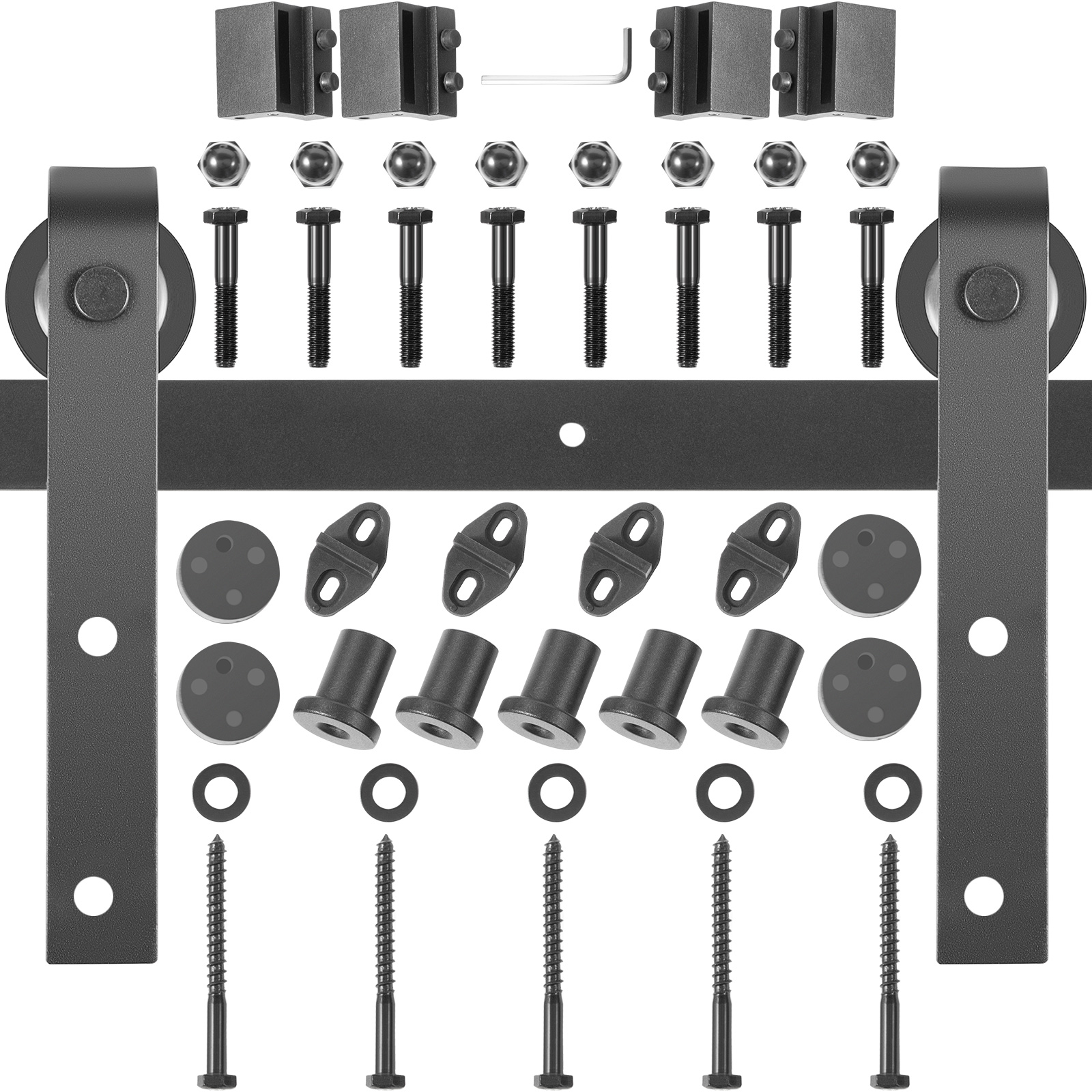 Scheunentor-Hardware-Kit;Kohlenstoffstahl;Belastbarkeit 330 lbs
