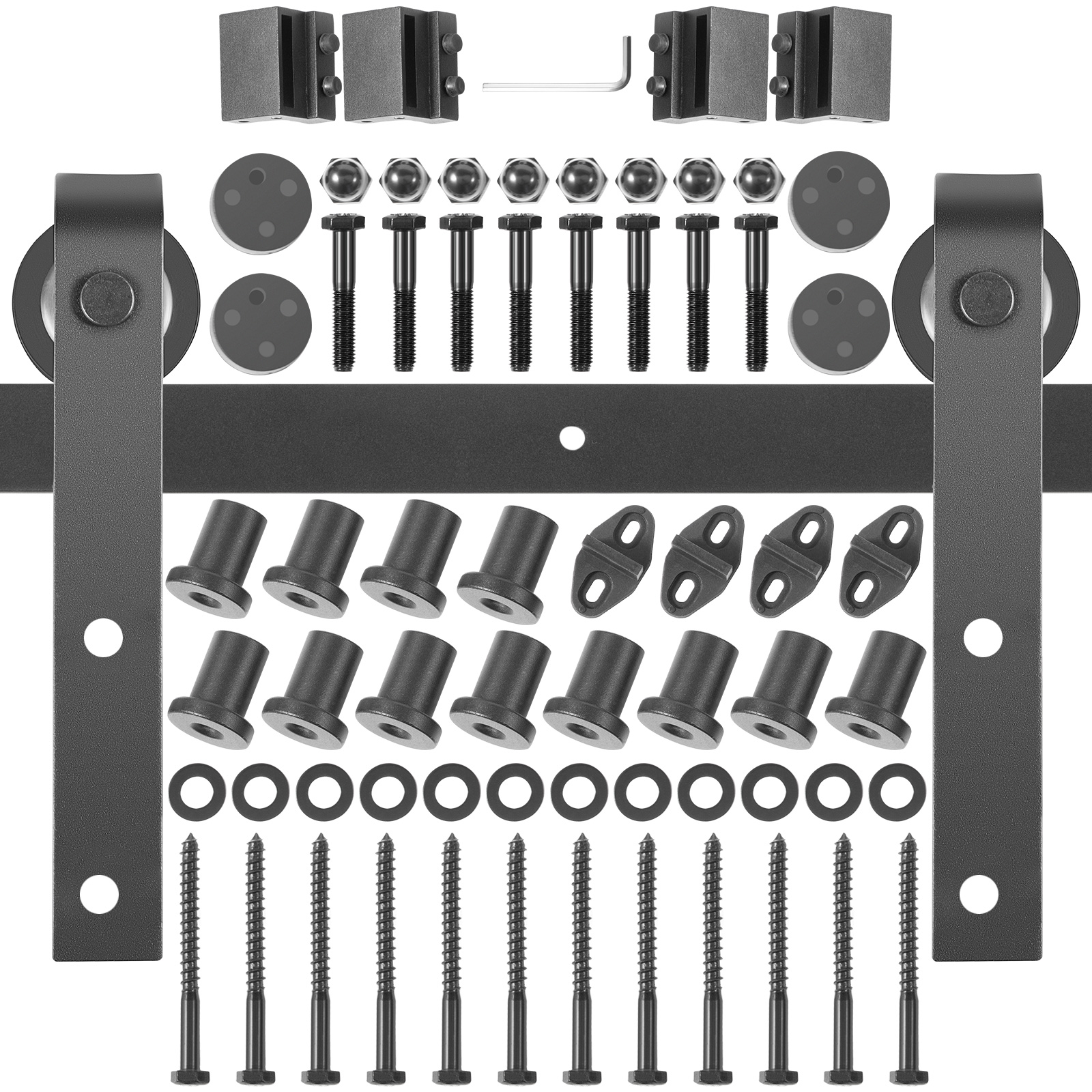 Scheunentor-Hardware-Kit;Kohlenstoffstahl;Belastbarkeit 330 lbs