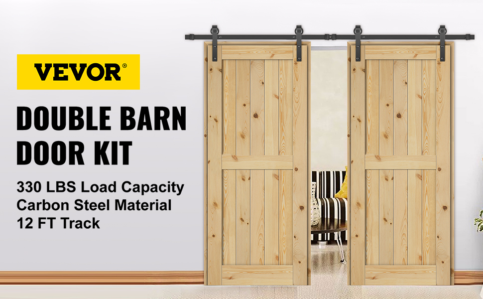  QINAIXQM Kit de herrajes para puerta corredera de madera de 12  pies, diseño clásico para adaptarse a paneles de riel de 72 pulgadas de  ancho, silenciosa y suavemente. (forma de flecha