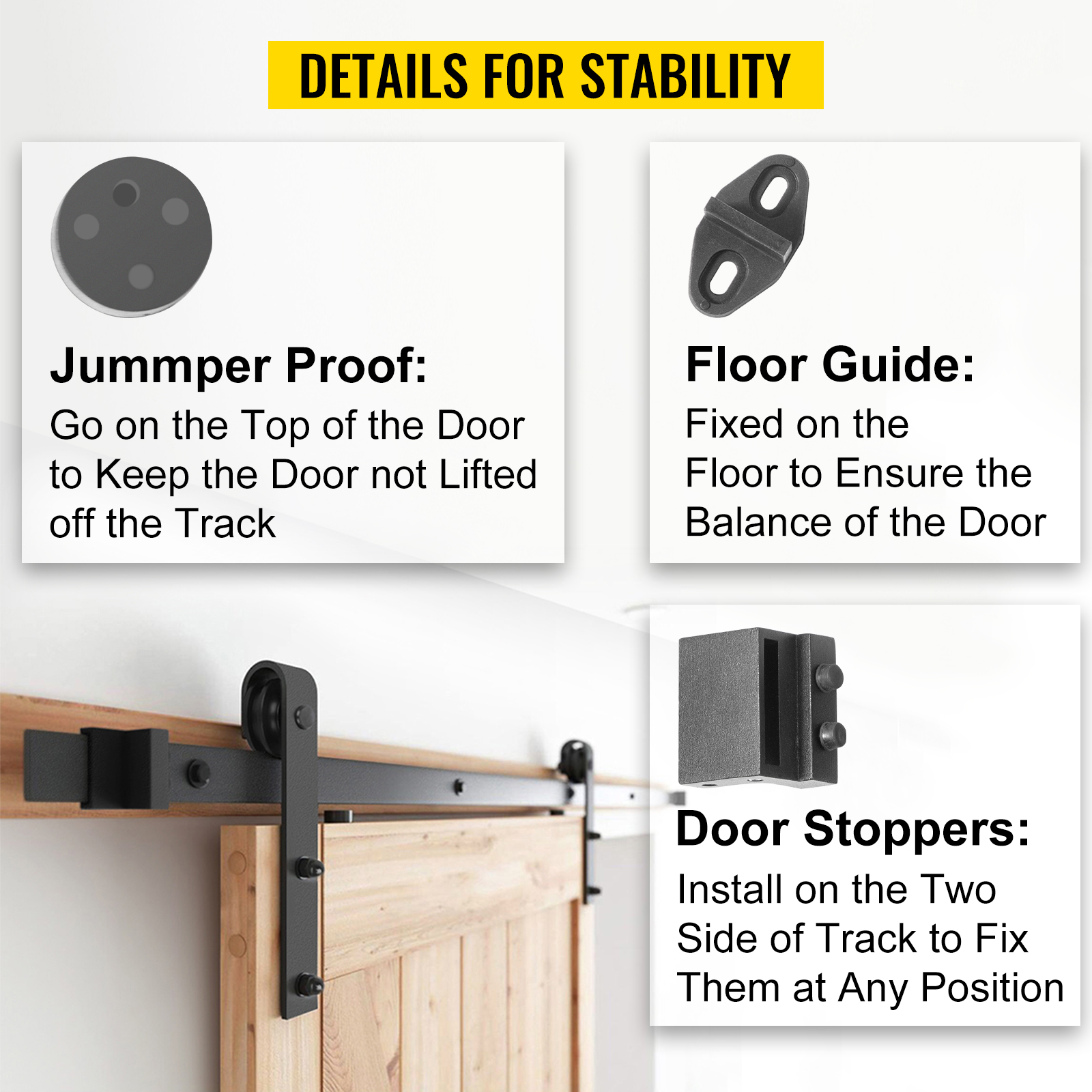 12ft/366cm Sliding Door Hardware Closet Kit For Double Wood Doors, Steel J  Roller Kit, Sliding Door Track System