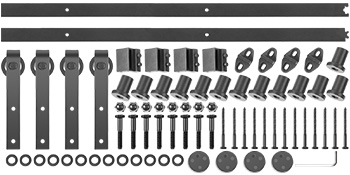 VEVOR VEVOR Binario per Porta Scorrevole in Acciaio al Carbonio, Kit di  Binario per Porta di Granaio Lunghezza da 366 cm, Sistema di Porte  Scorrevoli Set Carico da 150 kg Adatto per