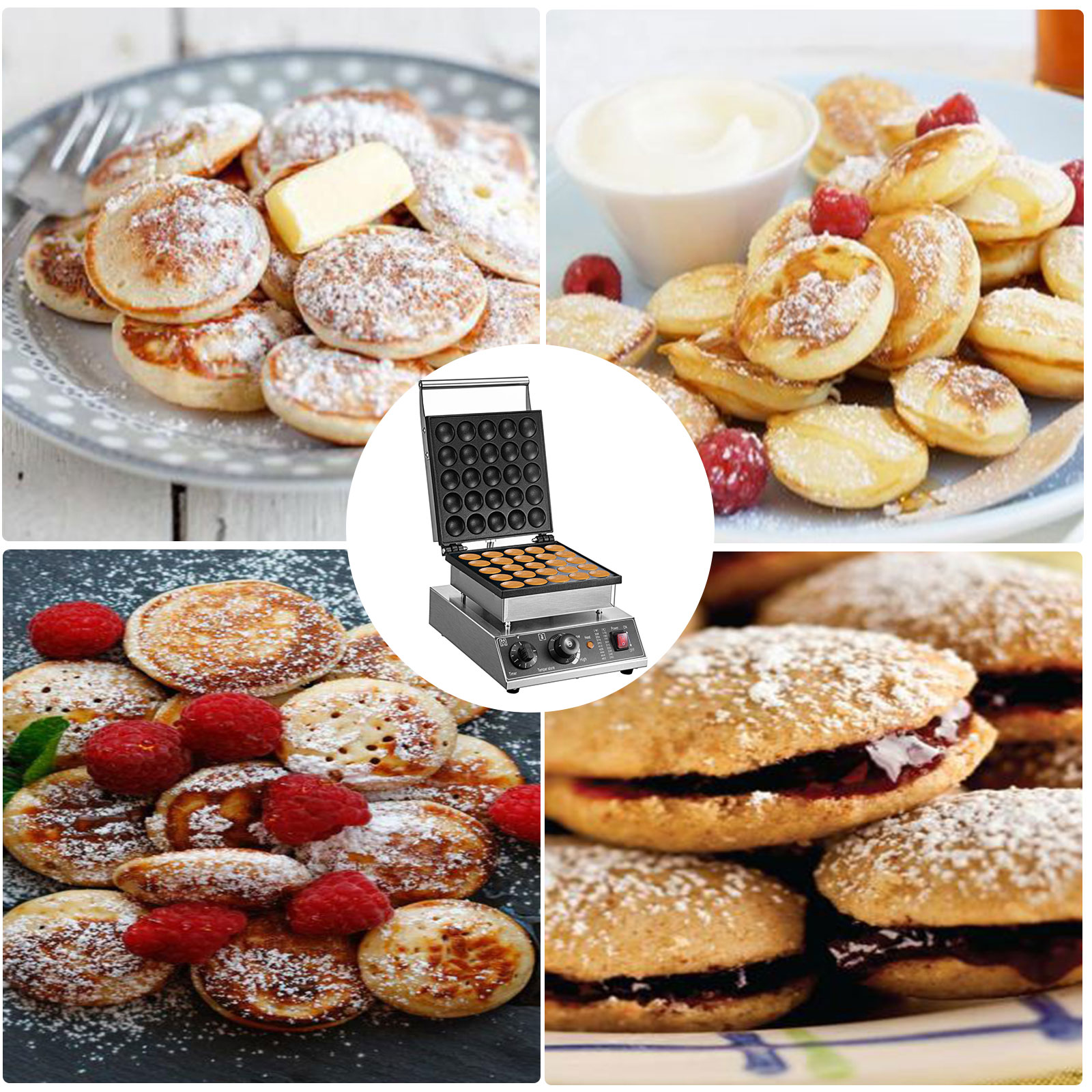  Mini Pancake Machine Maker, 25PCS 1.8inch Commercial