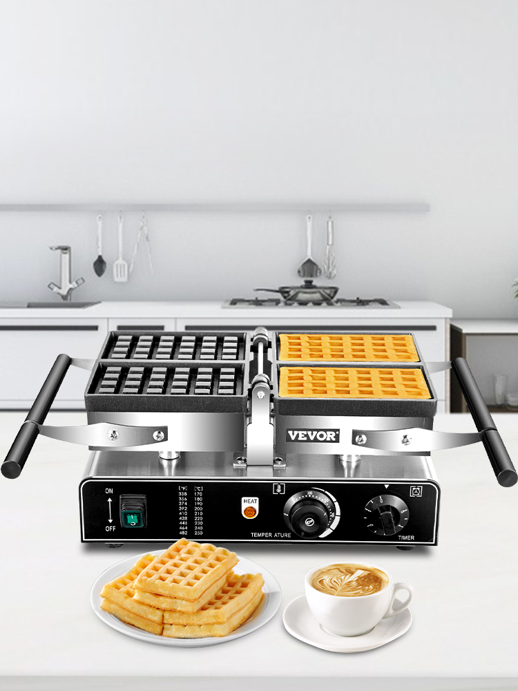 Rectangle Waffle Maker,2 PCs,1600W