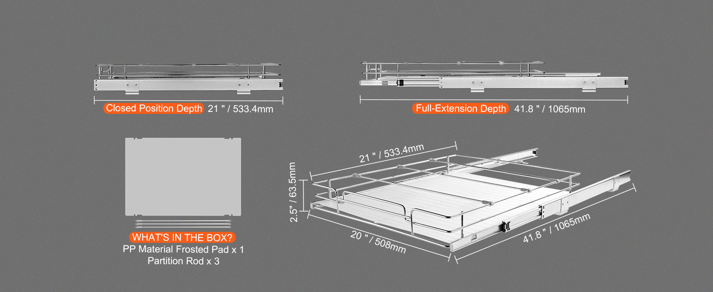 pull out cabinet,1 tier,steel