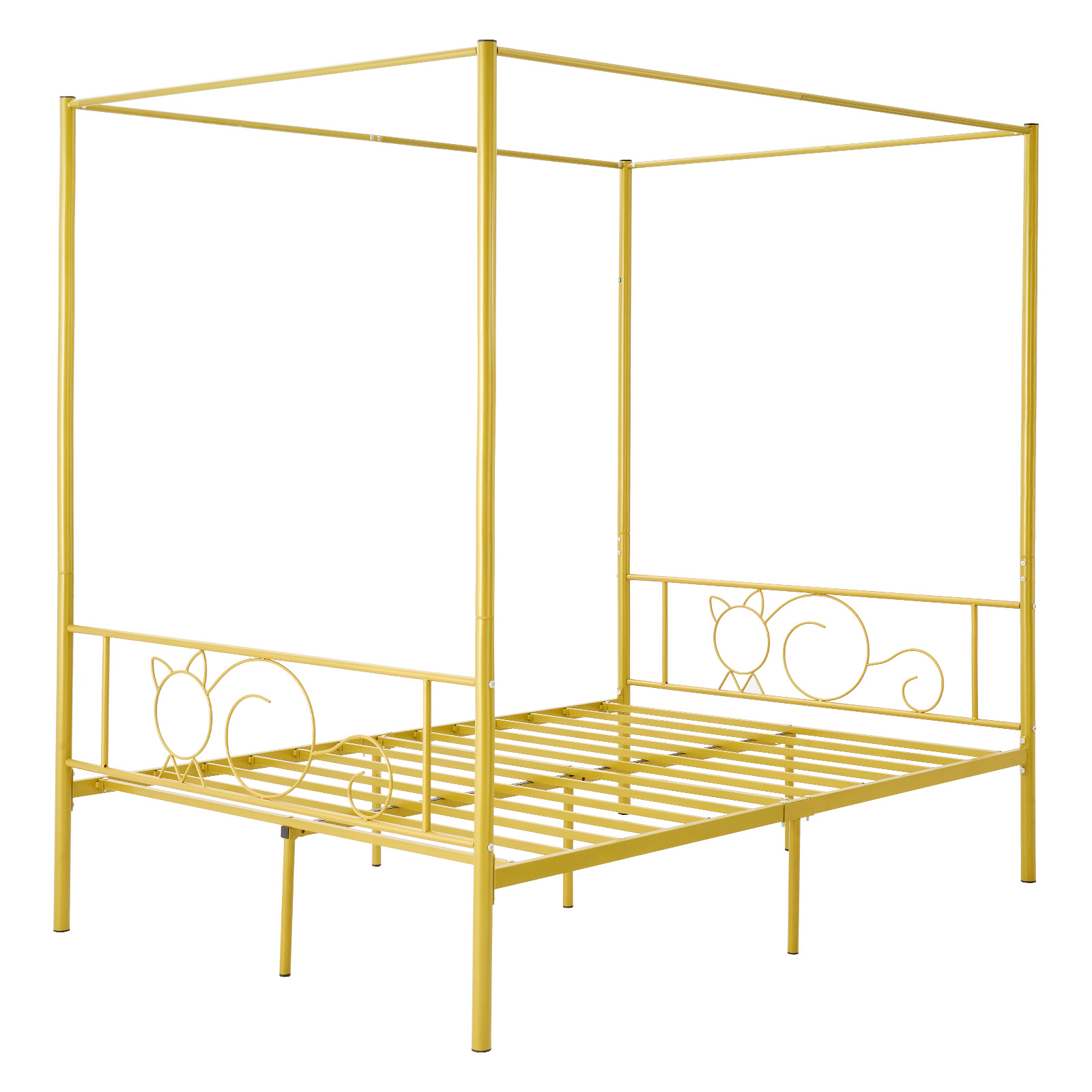 Uimoso Metal Canopy Bed Frame Full Twin Queen King Sizes with Decorative Posts